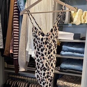 Kona Sol - Leopard Print Spaghetti Strap Dress - M